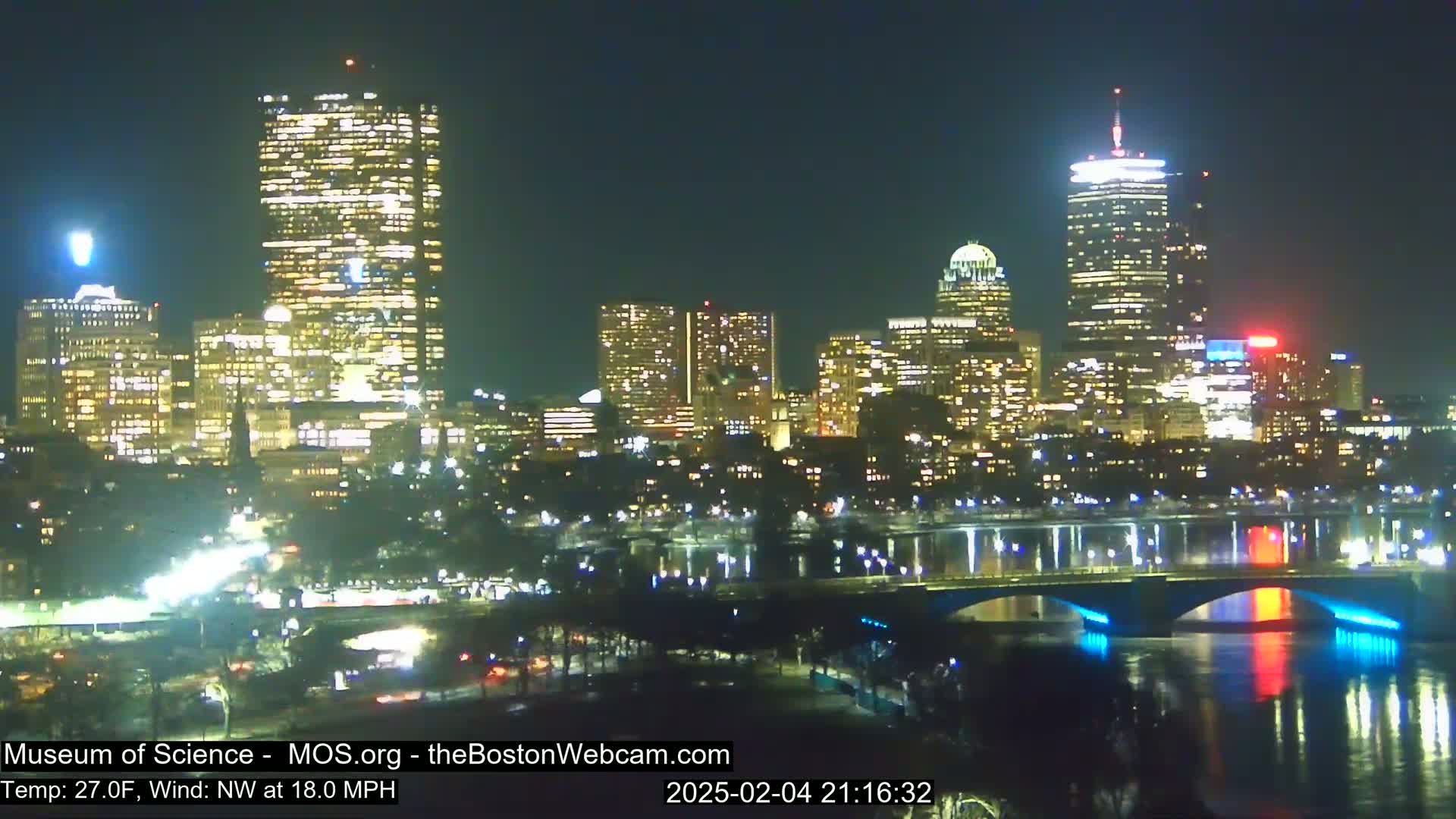 Charles River & Boston City View Live Cam - Boston, Massachusetts, USA