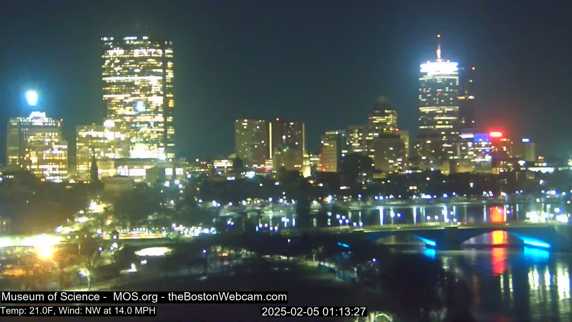 Charles River & Boston City View Live Cam - Boston, Massachusetts, USA
