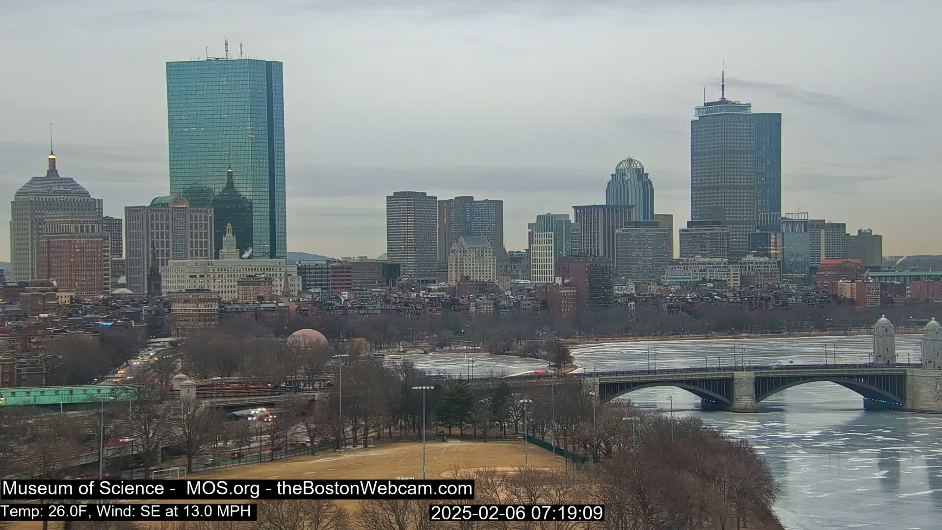 Charles River & Boston City View Live Cam - Boston, Massachusetts, USA