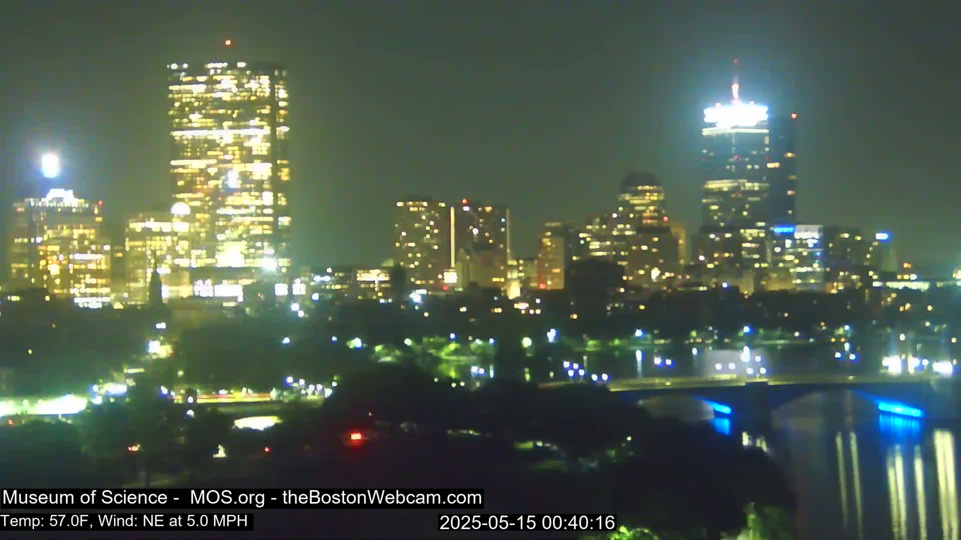 Charles River & Boston City View Live Cam - Boston, Massachusetts, USA