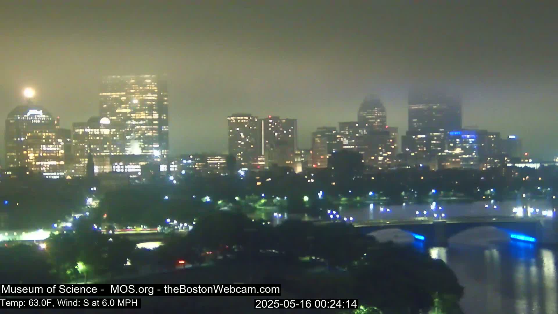Charles River & Boston City View Live Cam - Boston, Massachusetts, USA