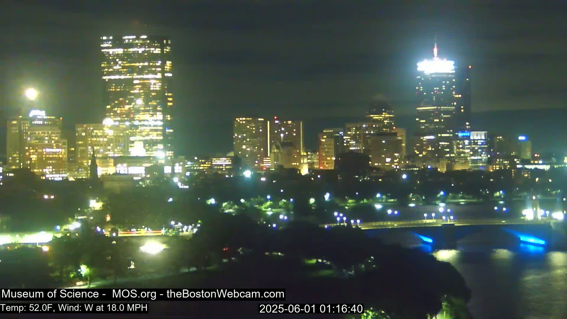 Charles River & Boston City View Live Cam - Boston, Massachusetts, USA