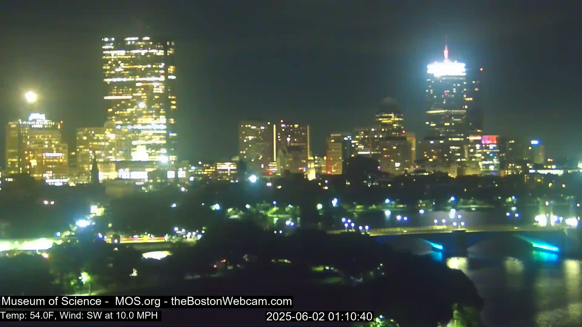 Charles River & Boston City View Live Cam - Boston, Massachusetts, USA