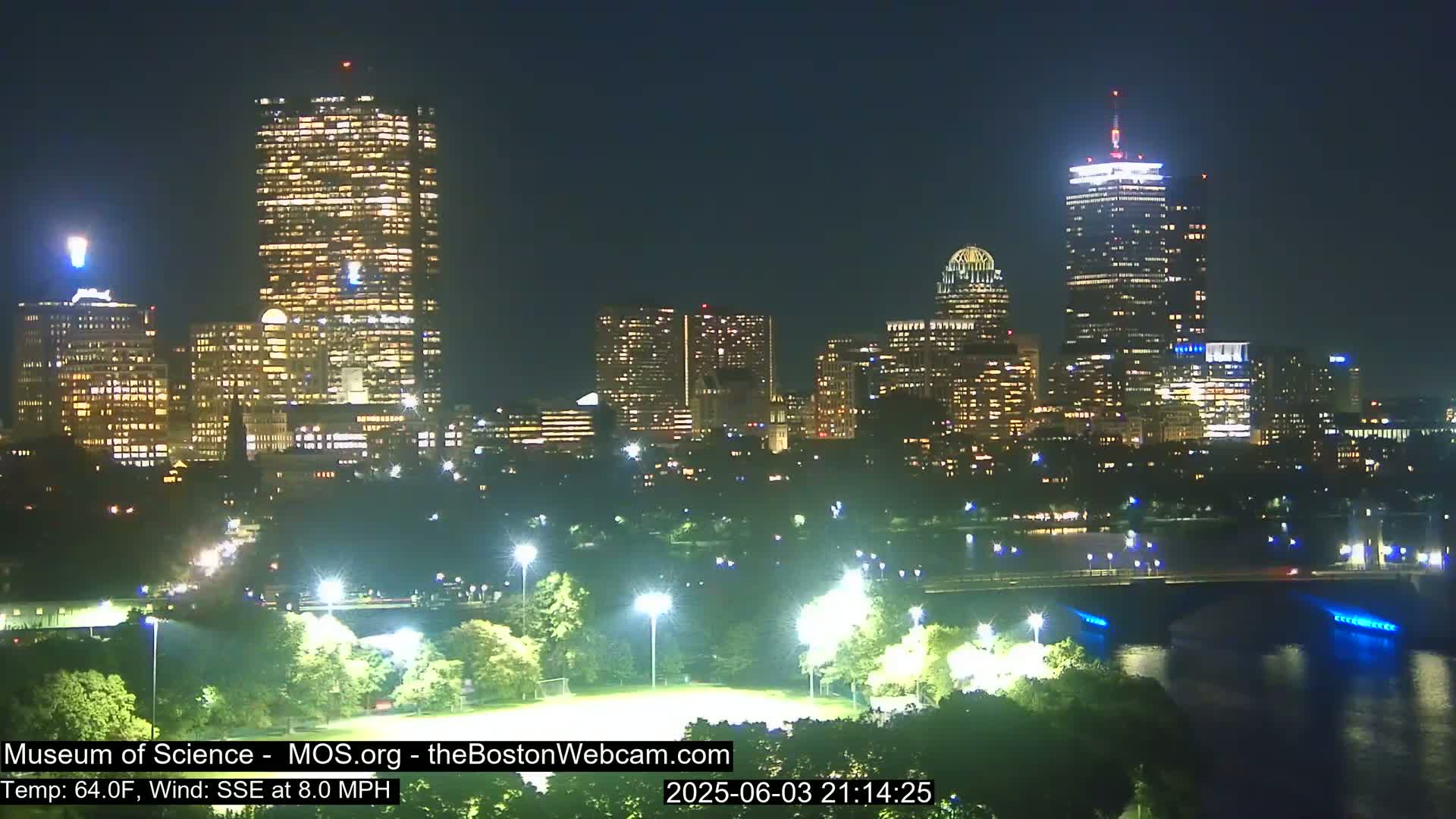 Charles River & Boston City View Live Cam - Boston, Massachusetts, USA