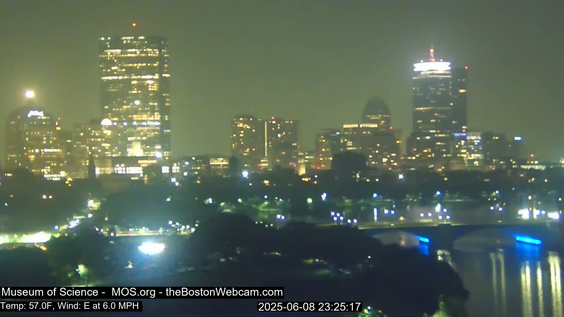 Charles River & Boston City View Live Cam - Boston, Massachusetts, USA