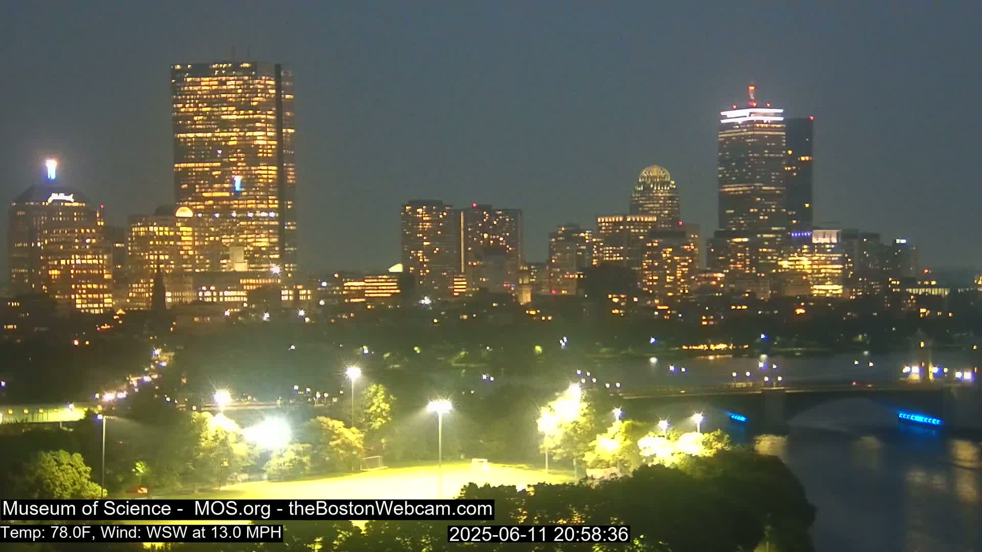 Charles River & Boston City View Live Cam - Boston, Massachusetts, USA