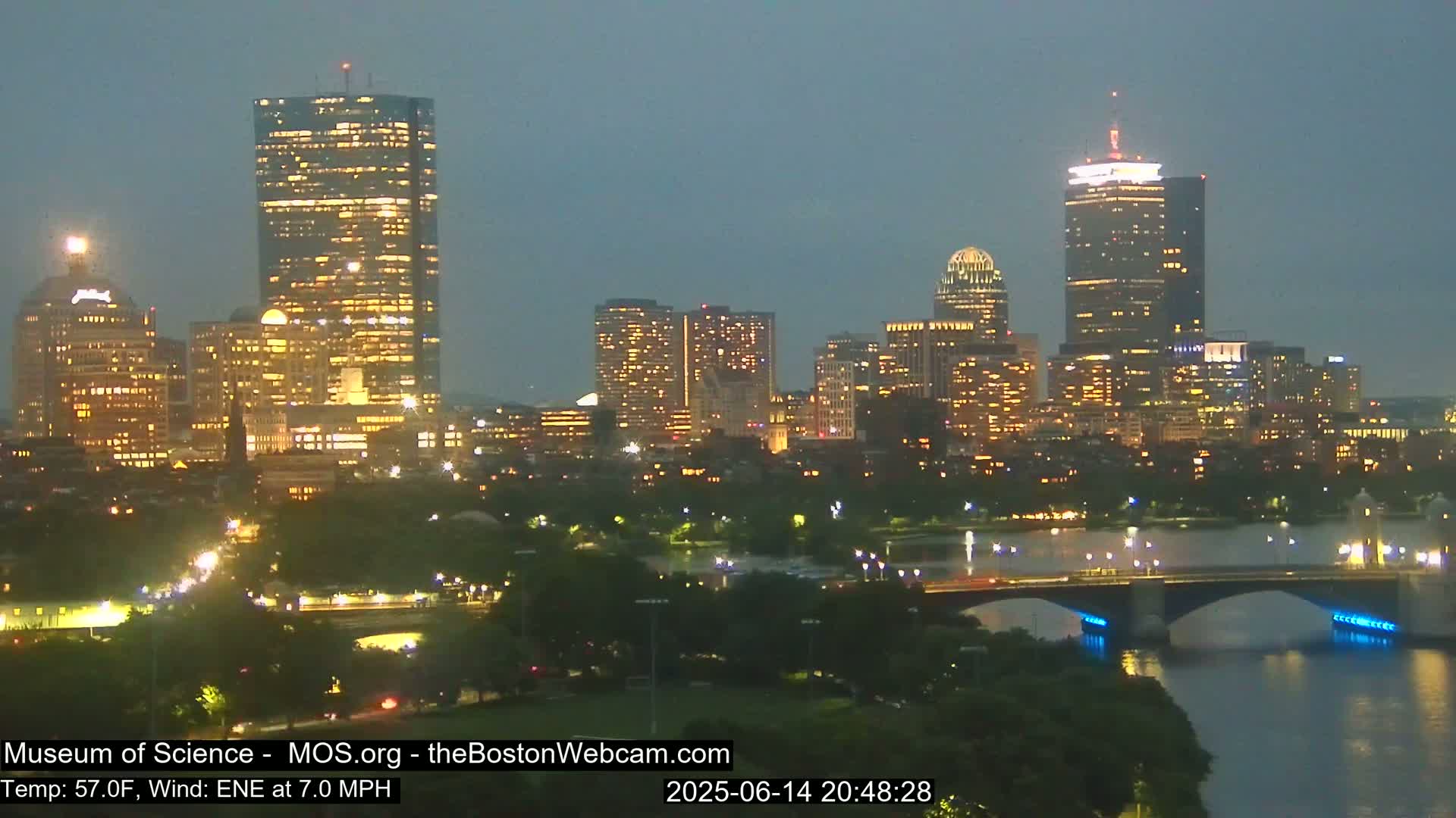 Charles River & Boston City View Live Cam - Boston, Massachusetts, USA