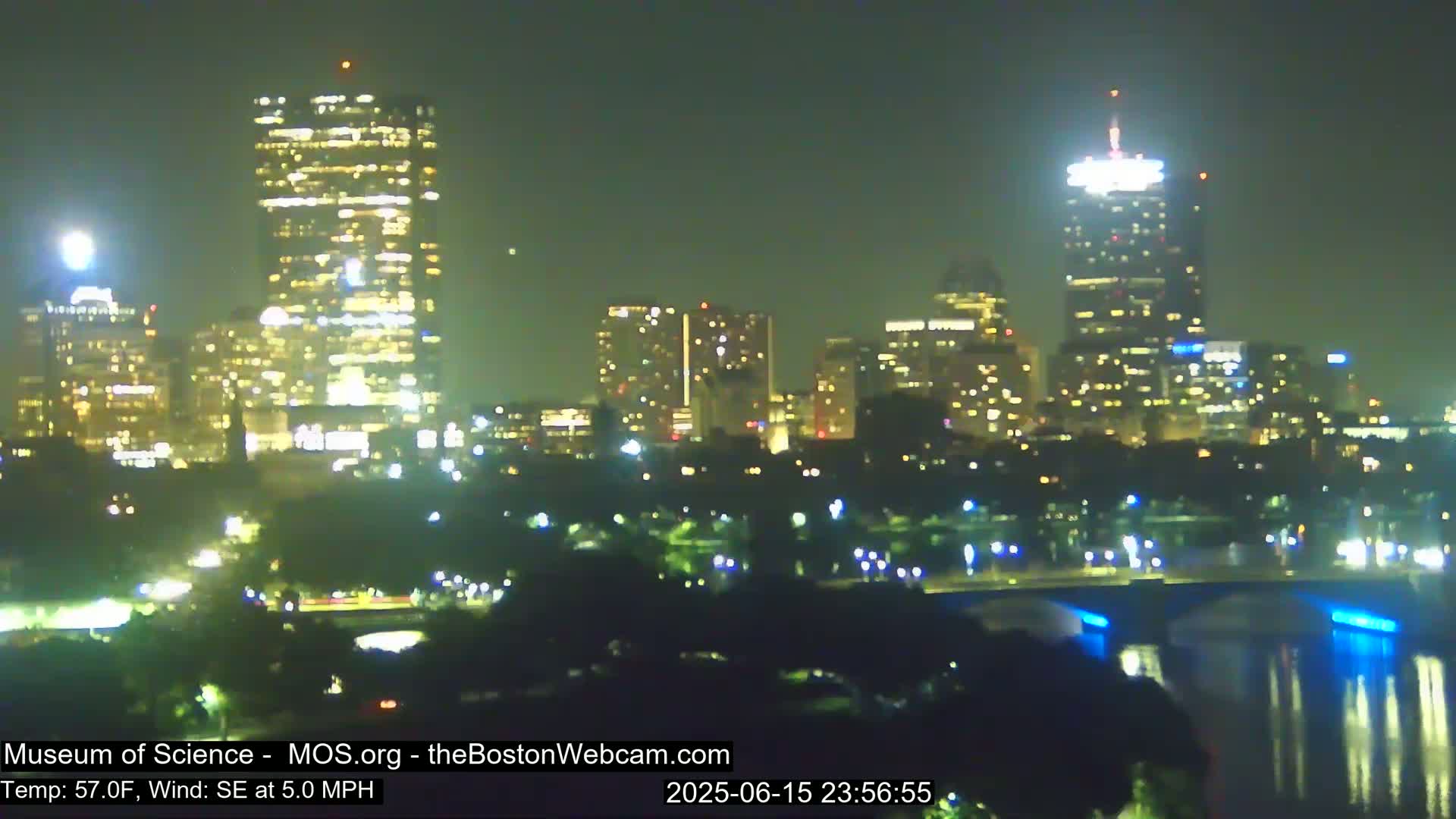Charles River & Boston City View Live Cam - Boston, Massachusetts, USA