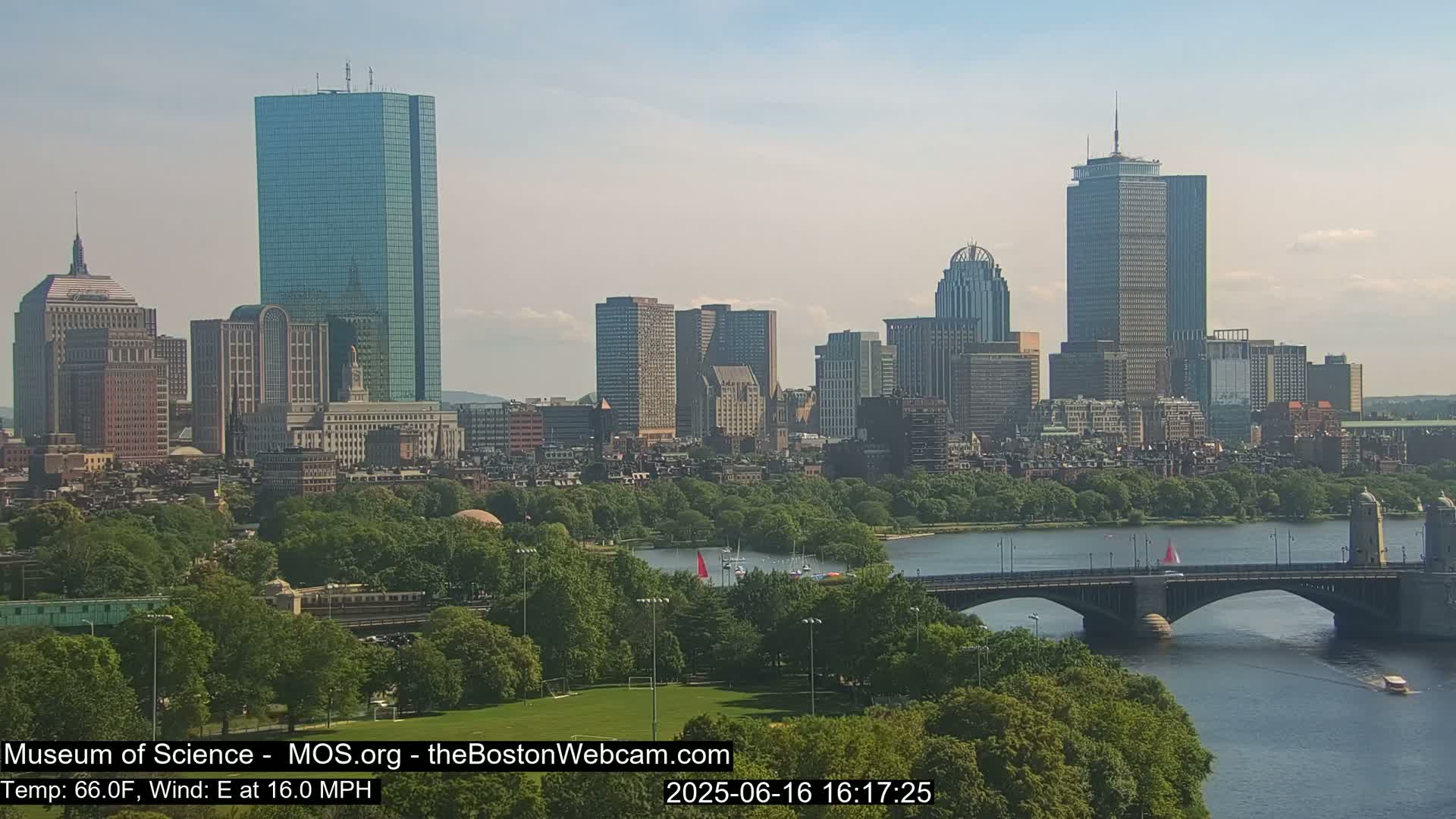 Charles River & Boston City View Live Cam - Boston, Massachusetts, USA