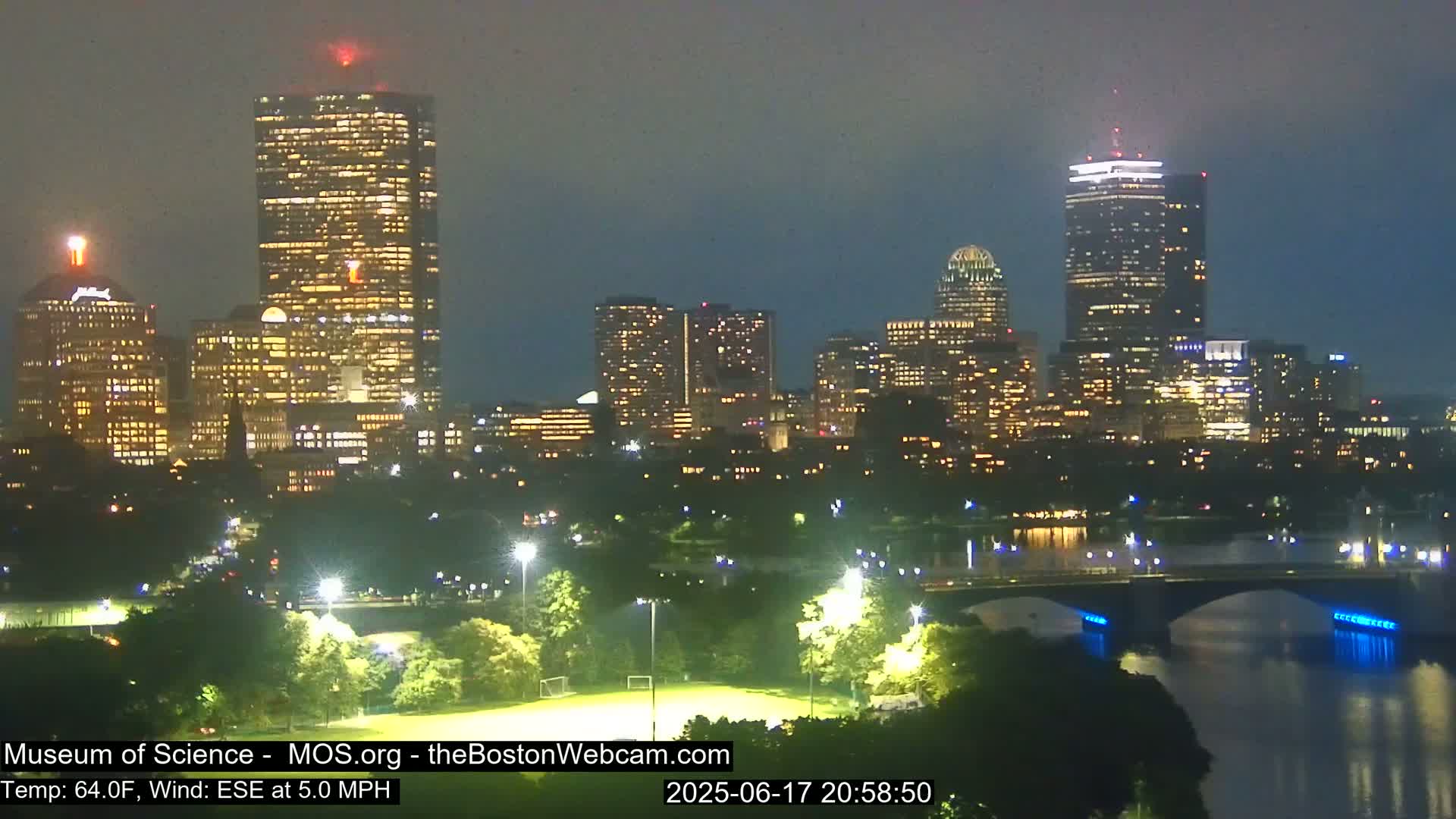 Charles River & Boston City View Live Cam - Boston, Massachusetts, USA