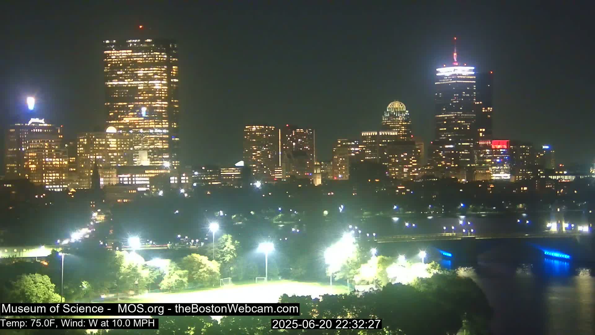 Charles River & Boston City View Live Cam - Boston, Massachusetts, USA