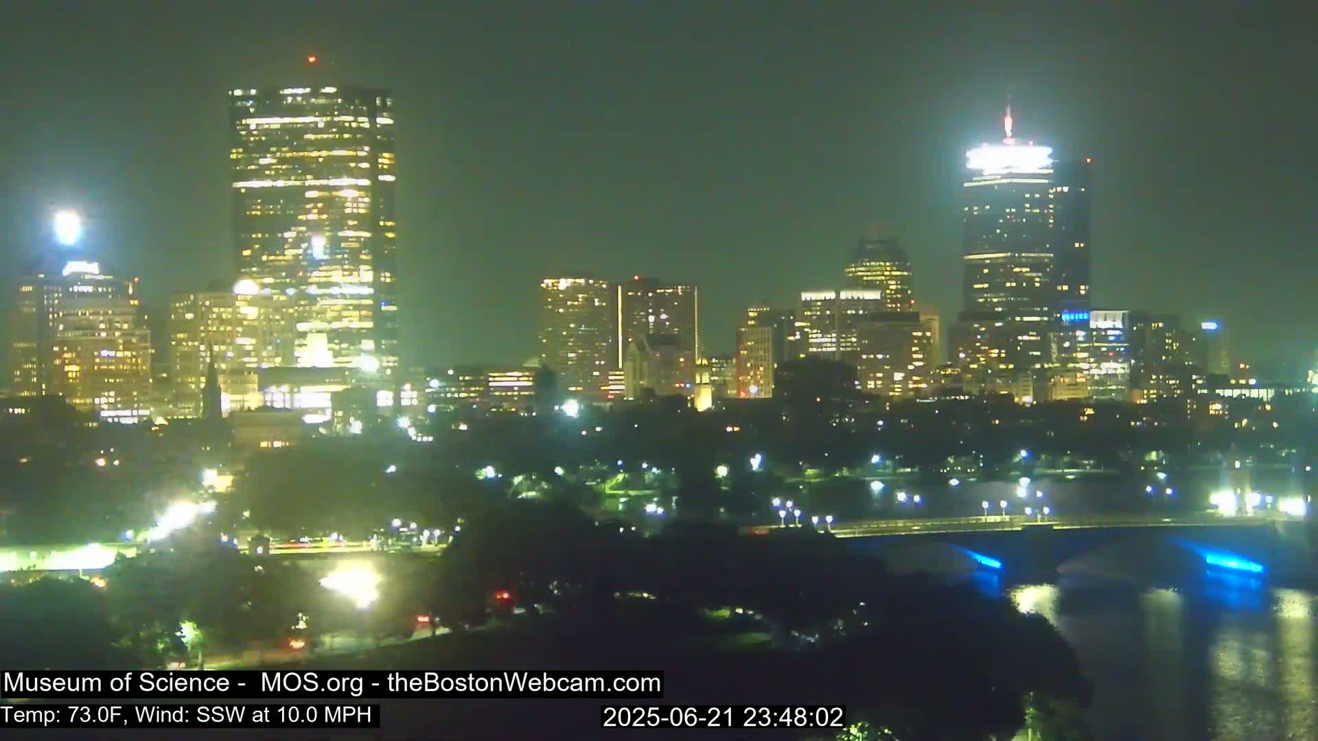 Charles River & Boston City View Live Cam - Boston, Massachusetts, USA