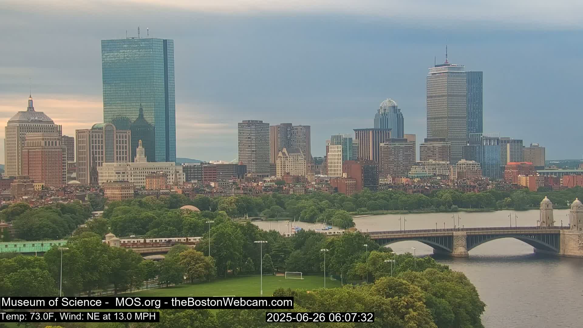 Charles River & Boston City View Live Cam - Boston, Massachusetts, USA