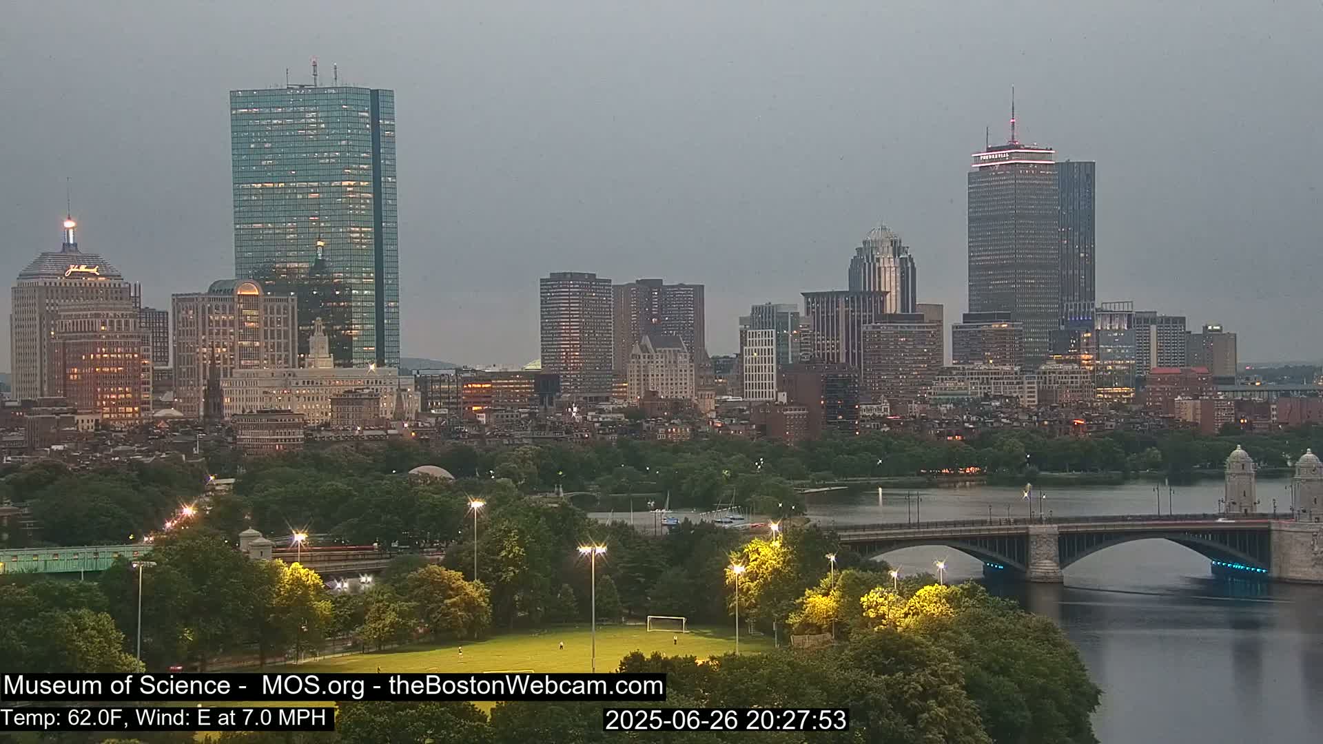 Charles River & Boston City View Live Cam - Boston, Massachusetts, USA