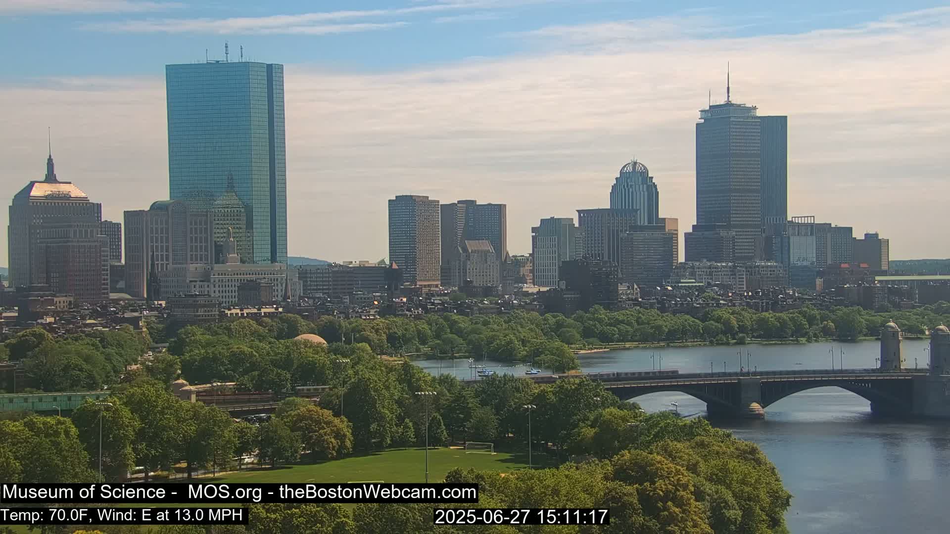 Charles River & Boston City View Live Cam - Boston, Massachusetts, USA