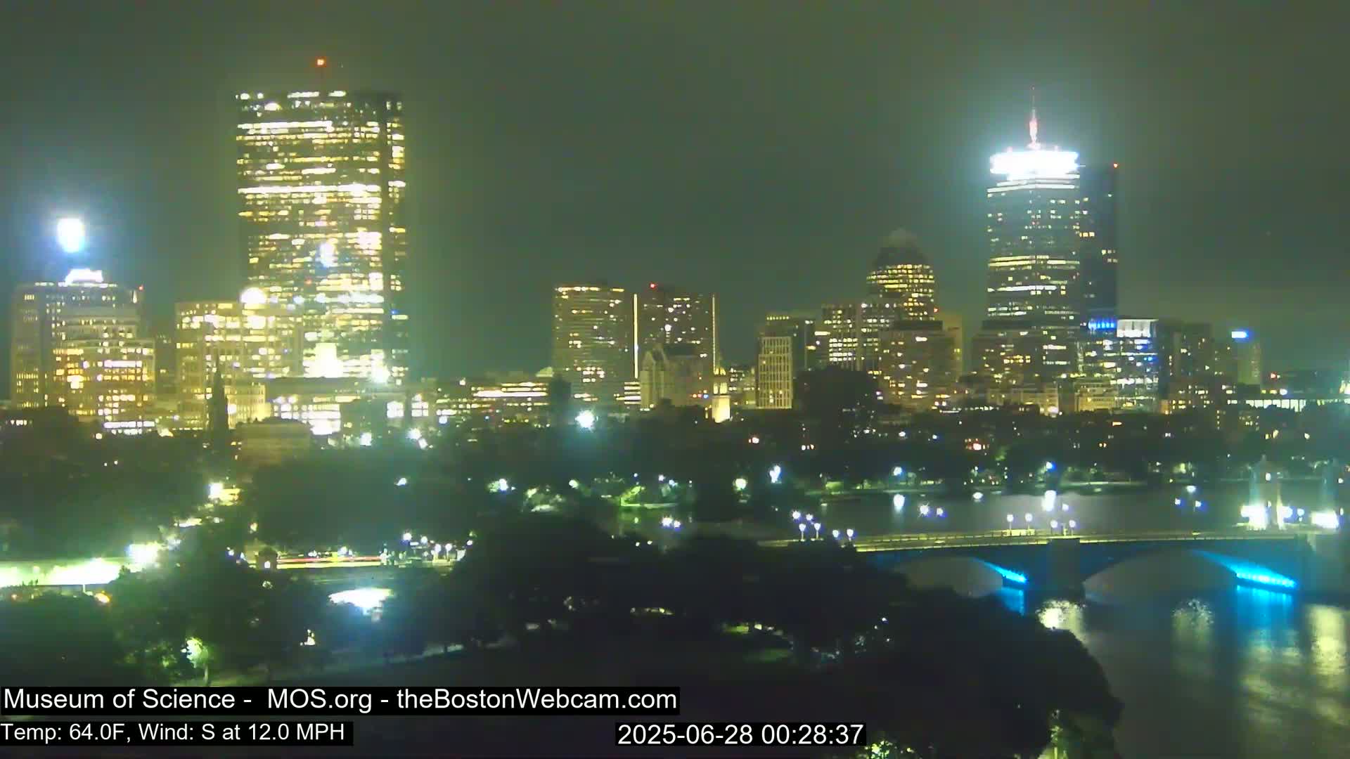 Charles River & Boston City View Live Cam - Boston, Massachusetts, USA