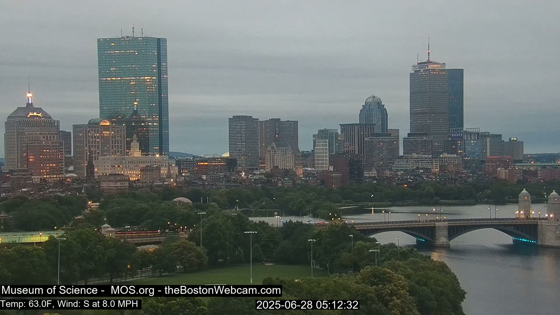 Charles River & Boston City View Live Cam - Boston, Massachusetts, USA