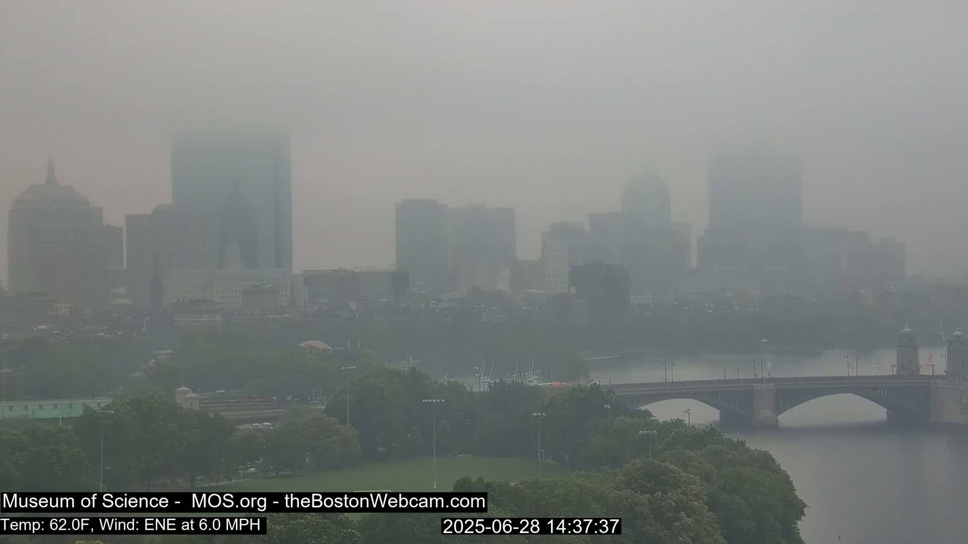 Charles River & Boston City View Live Cam - Boston, Massachusetts, USA