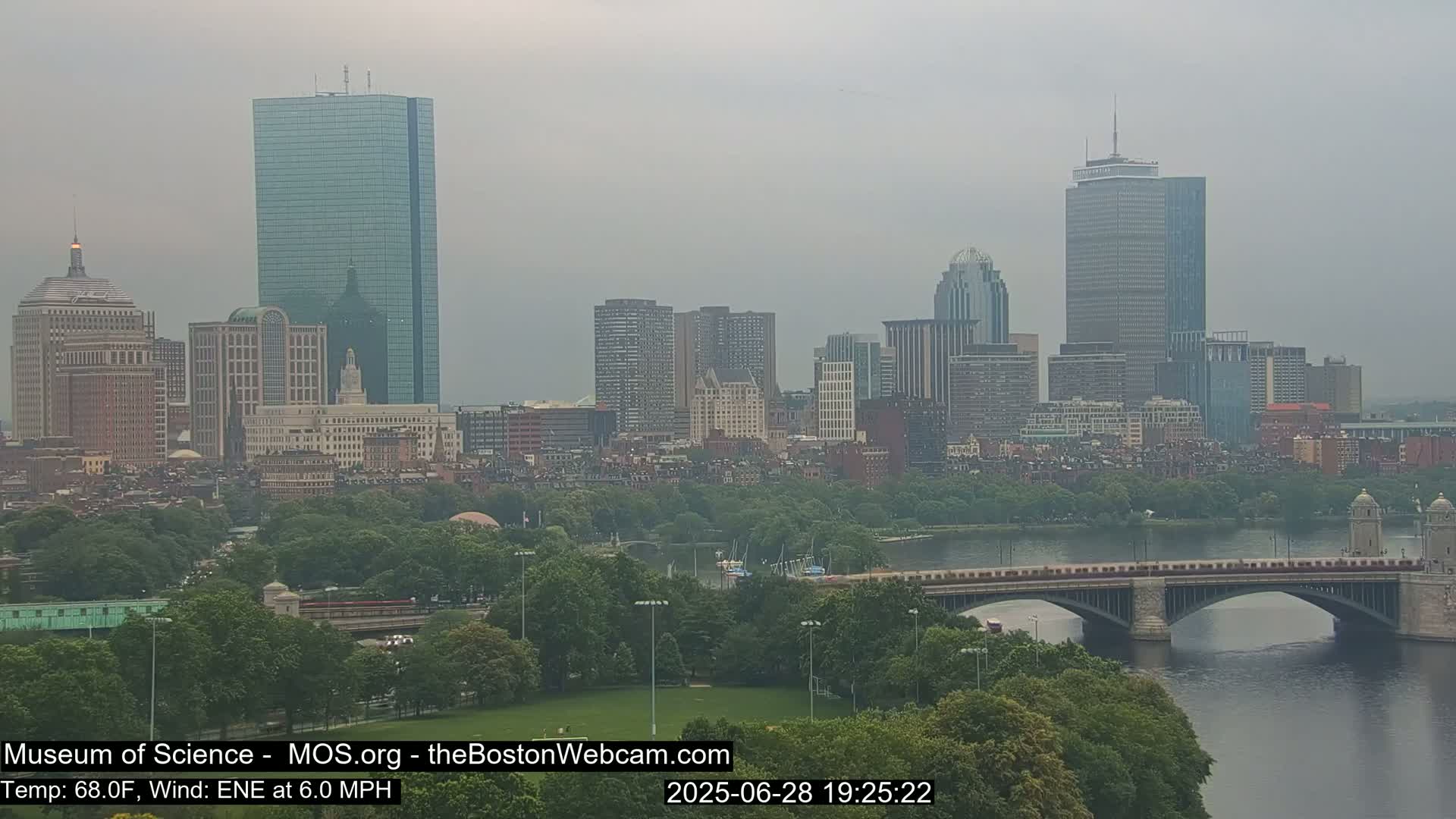 Charles River & Boston City View Live Cam - Boston, Massachusetts, USA