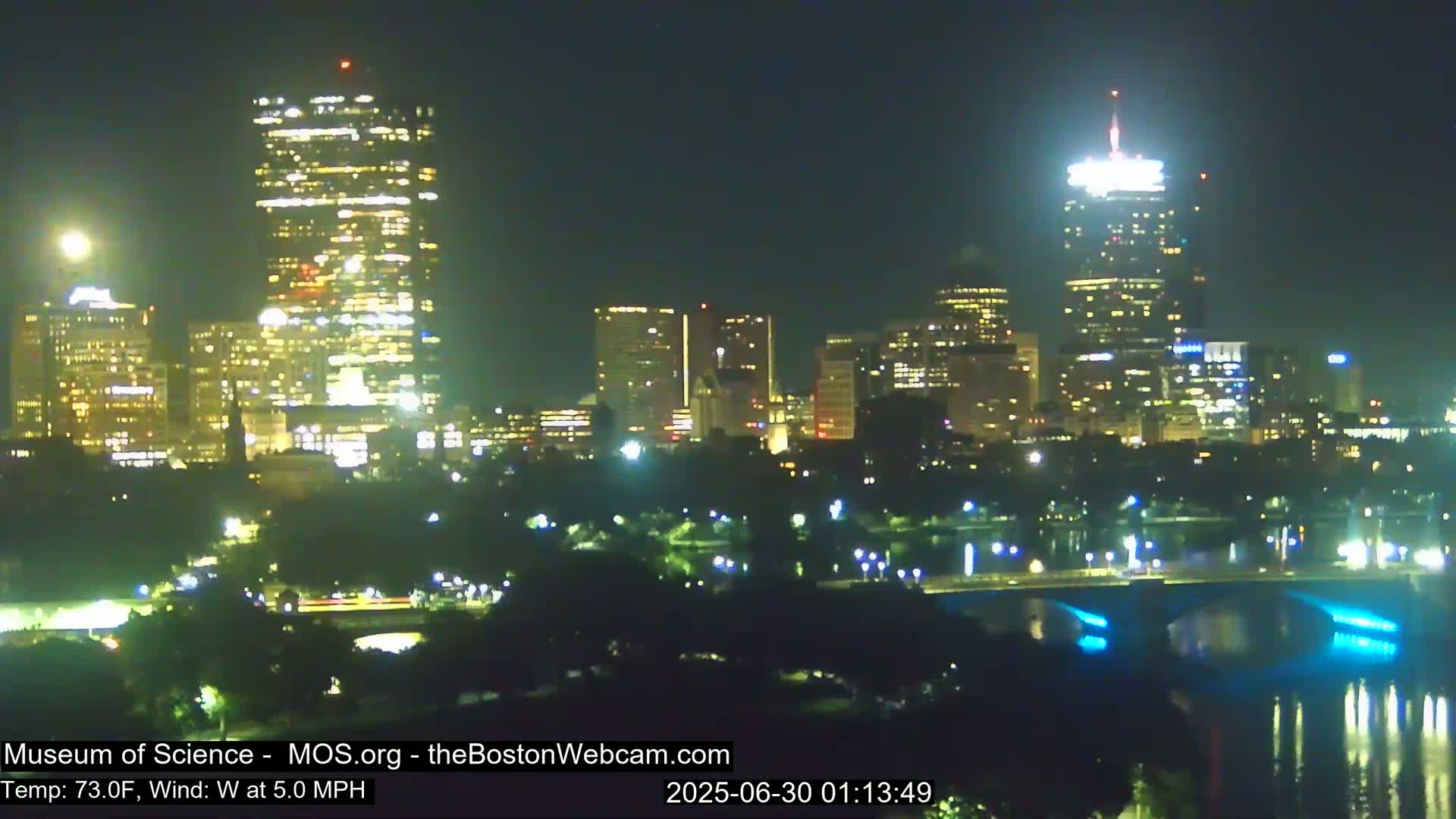 Charles River & Boston City View Live Cam - Boston, Massachusetts, USA