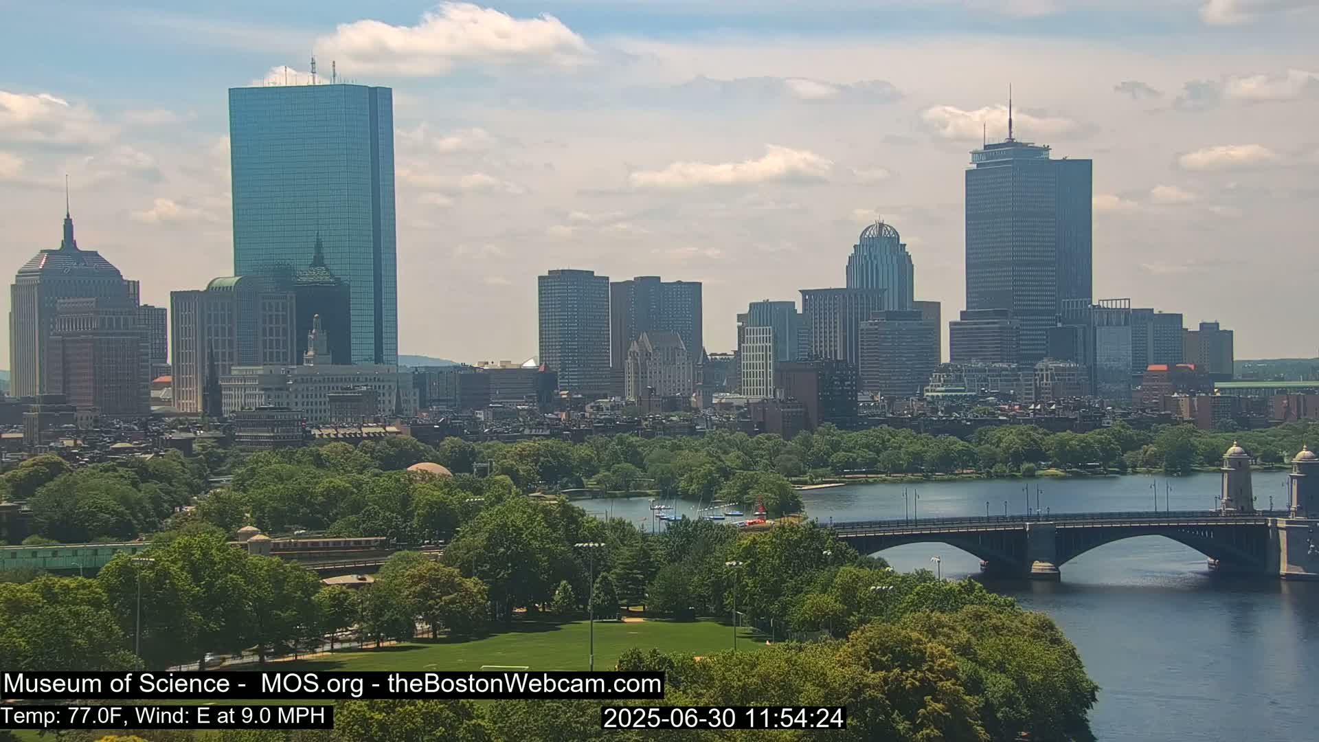 Charles River & Boston City View Live Cam - Boston, Massachusetts, USA