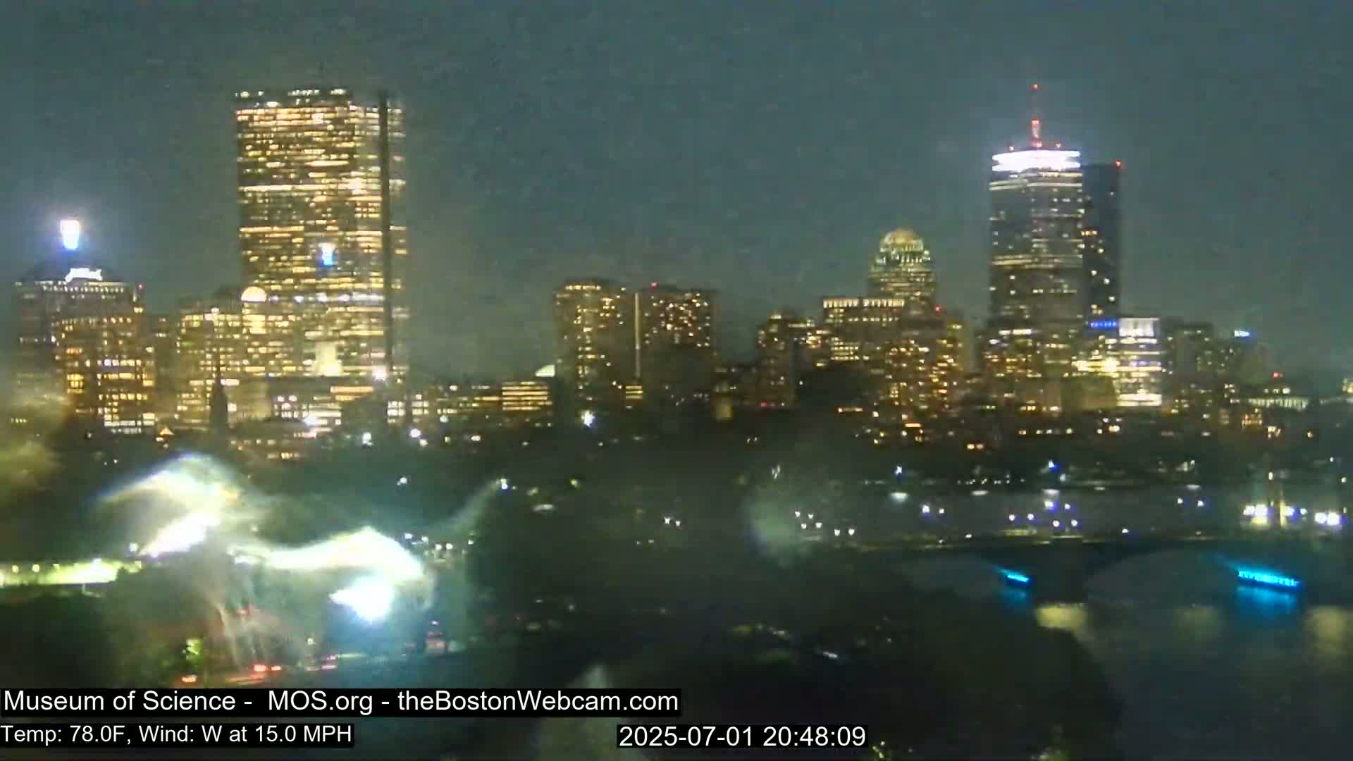 Charles River & Boston City View Live Cam - Boston, Massachusetts, USA