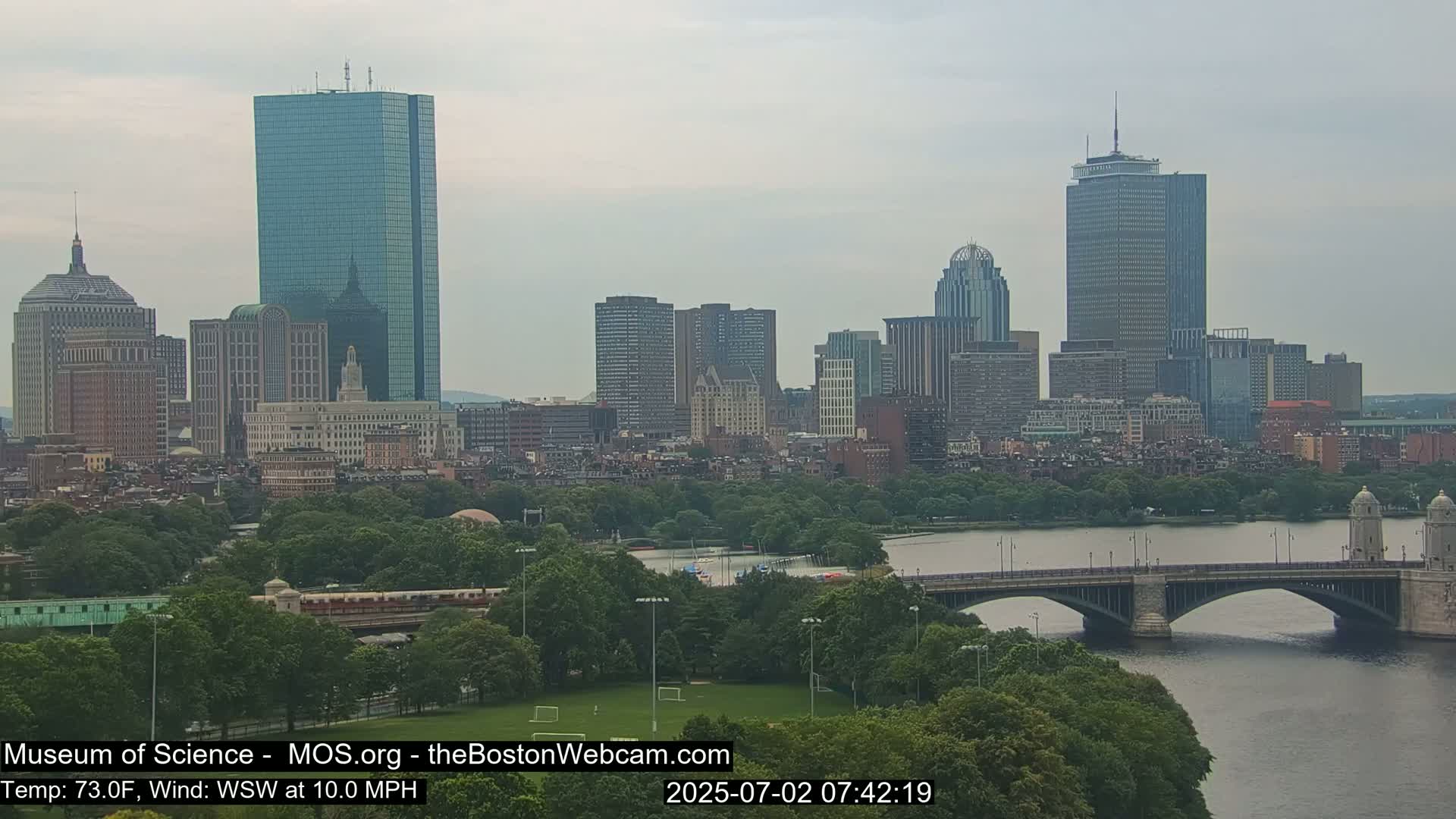 Charles River & Boston City View Live Cam - Boston, Massachusetts, USA