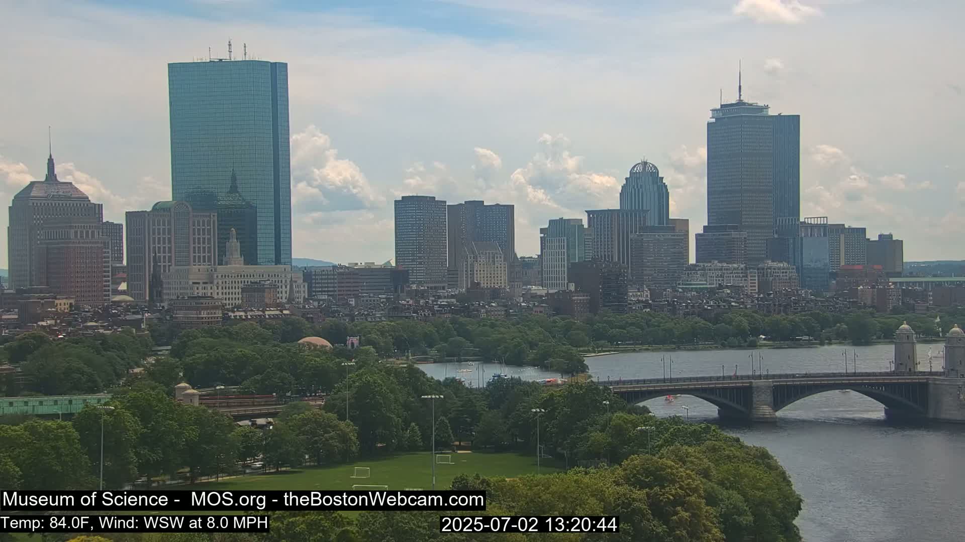 Charles River & Boston City View Live Cam - Boston, Massachusetts, USA
