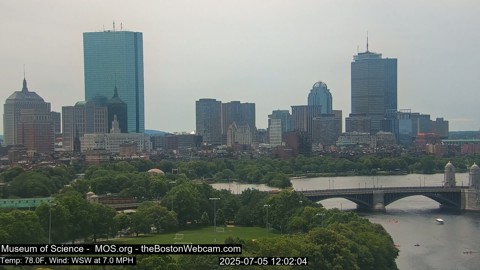 Charles River & Boston City View Live Cam - Boston, Massachusetts, USA
