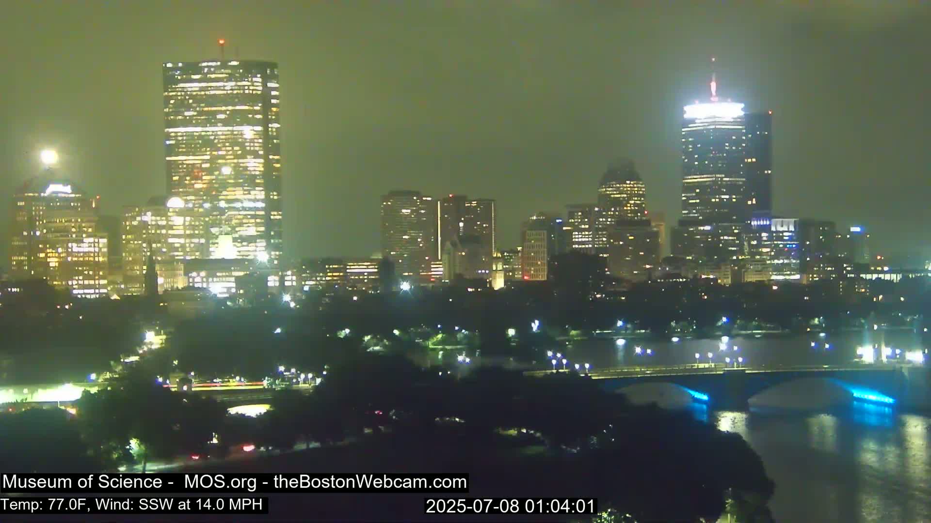 Charles River & Boston City View Live Cam - Boston, Massachusetts, USA