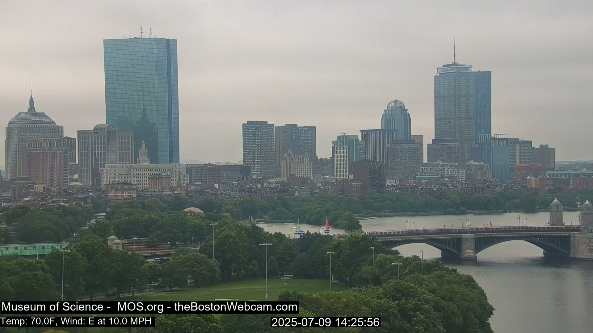 Charles River & Boston City View Live Cam - Boston, Massachusetts, USA