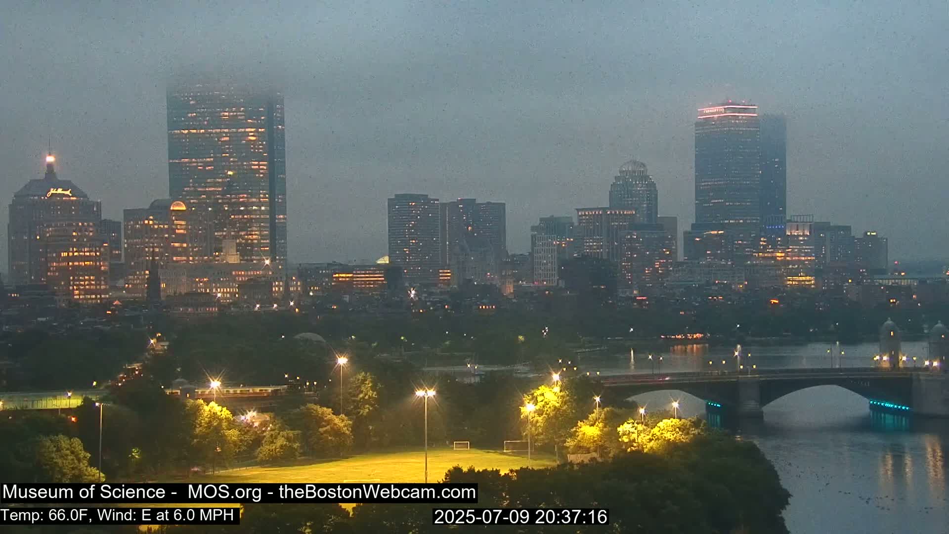 Charles River & Boston City View Live Cam - Boston, Massachusetts, USA