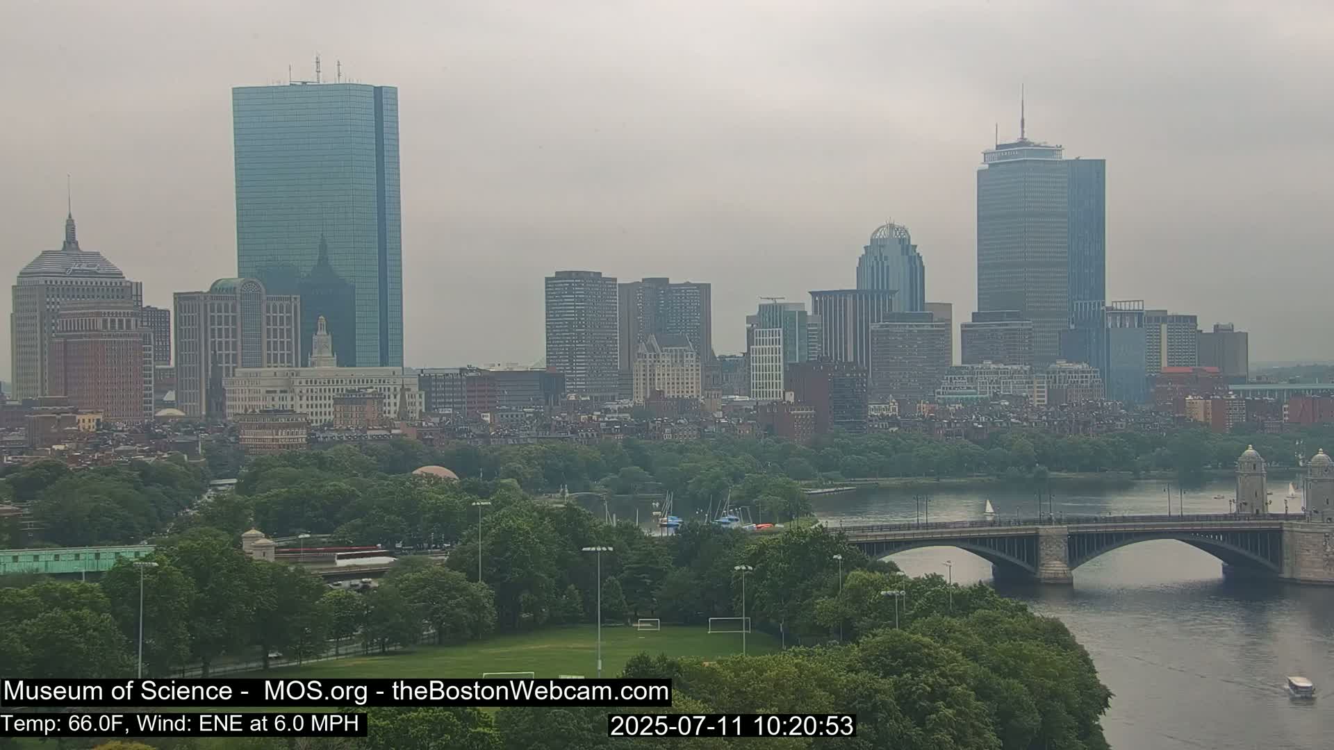 Charles River & Boston City View Live Cam - Boston, Massachusetts, USA