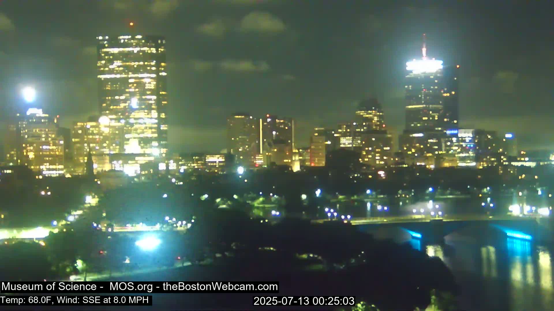 Charles River & Boston City View Live Cam - Boston, Massachusetts, USA