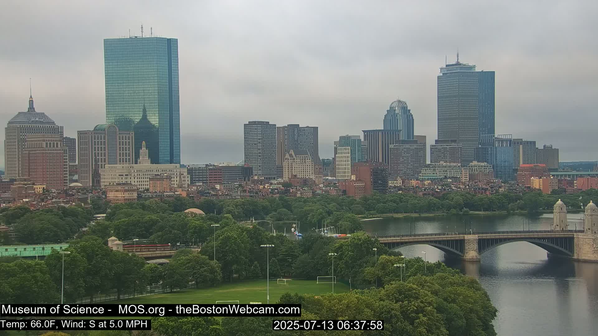 Charles River & Boston City View Live Cam - Boston, Massachusetts, USA