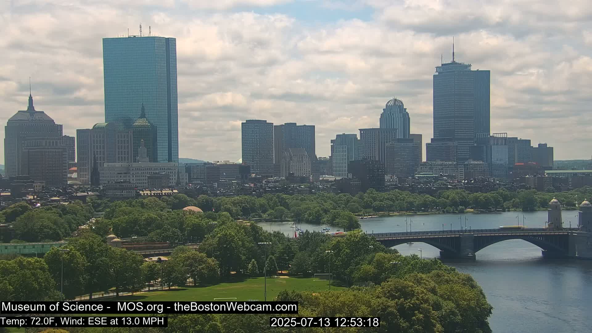 Charles River & Boston City View Live Cam - Boston, Massachusetts, USA