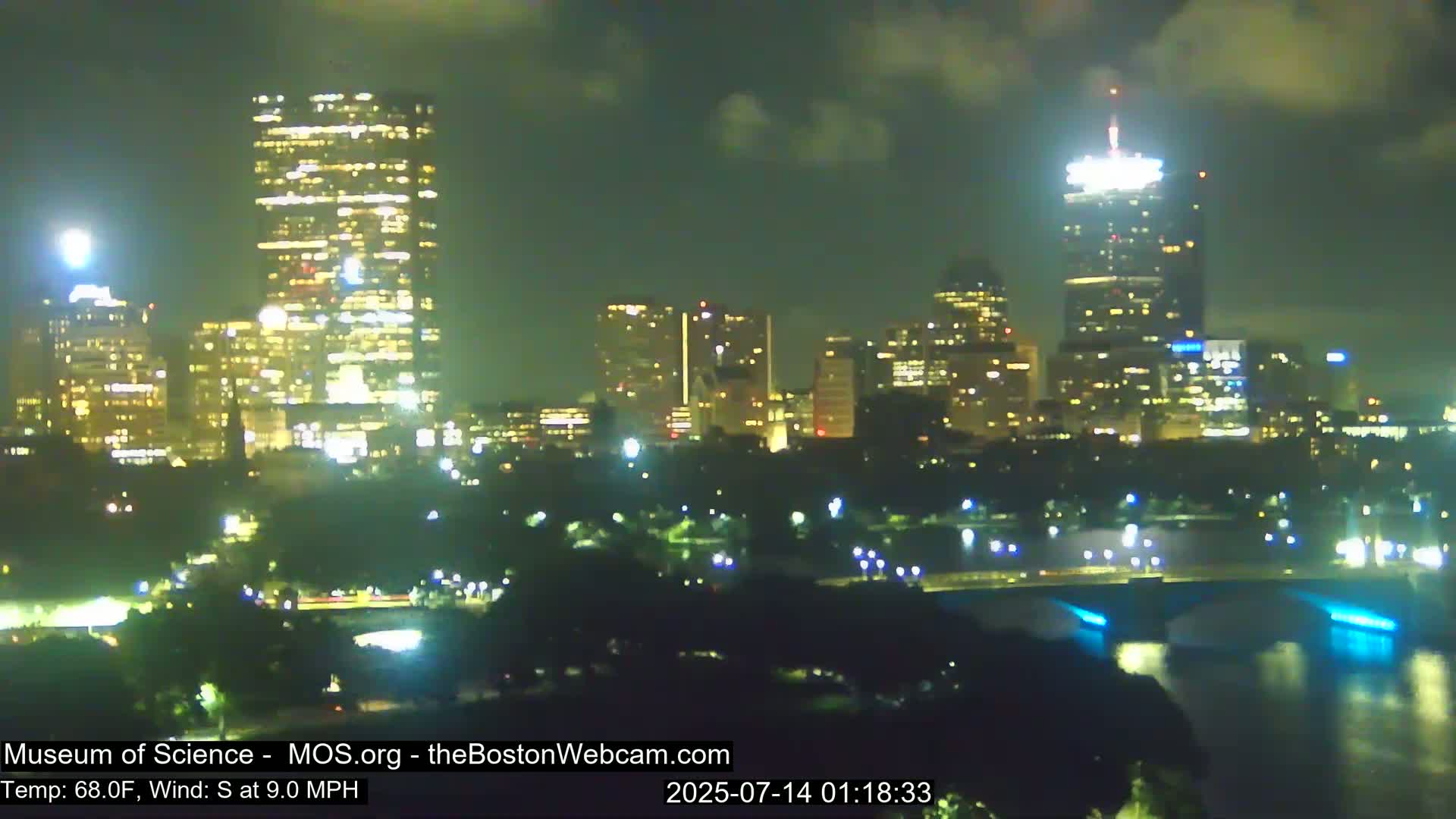 Charles River & Boston City View Live Cam - Boston, Massachusetts, USA