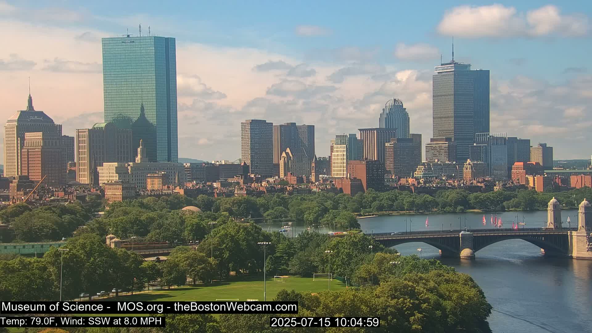 Charles River & Boston City View Live Cam - Boston, Massachusetts, USA