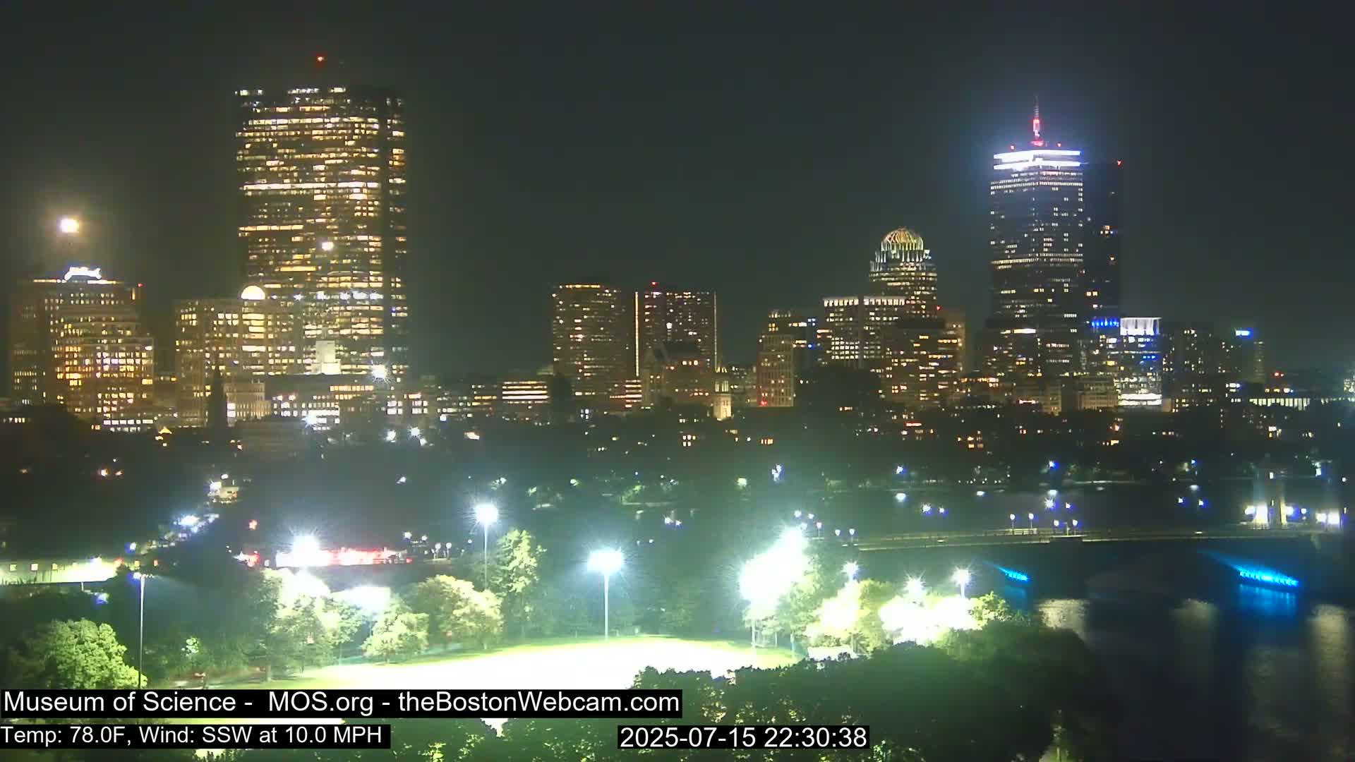 Charles River & Boston City View Live Cam - Boston, Massachusetts, USA