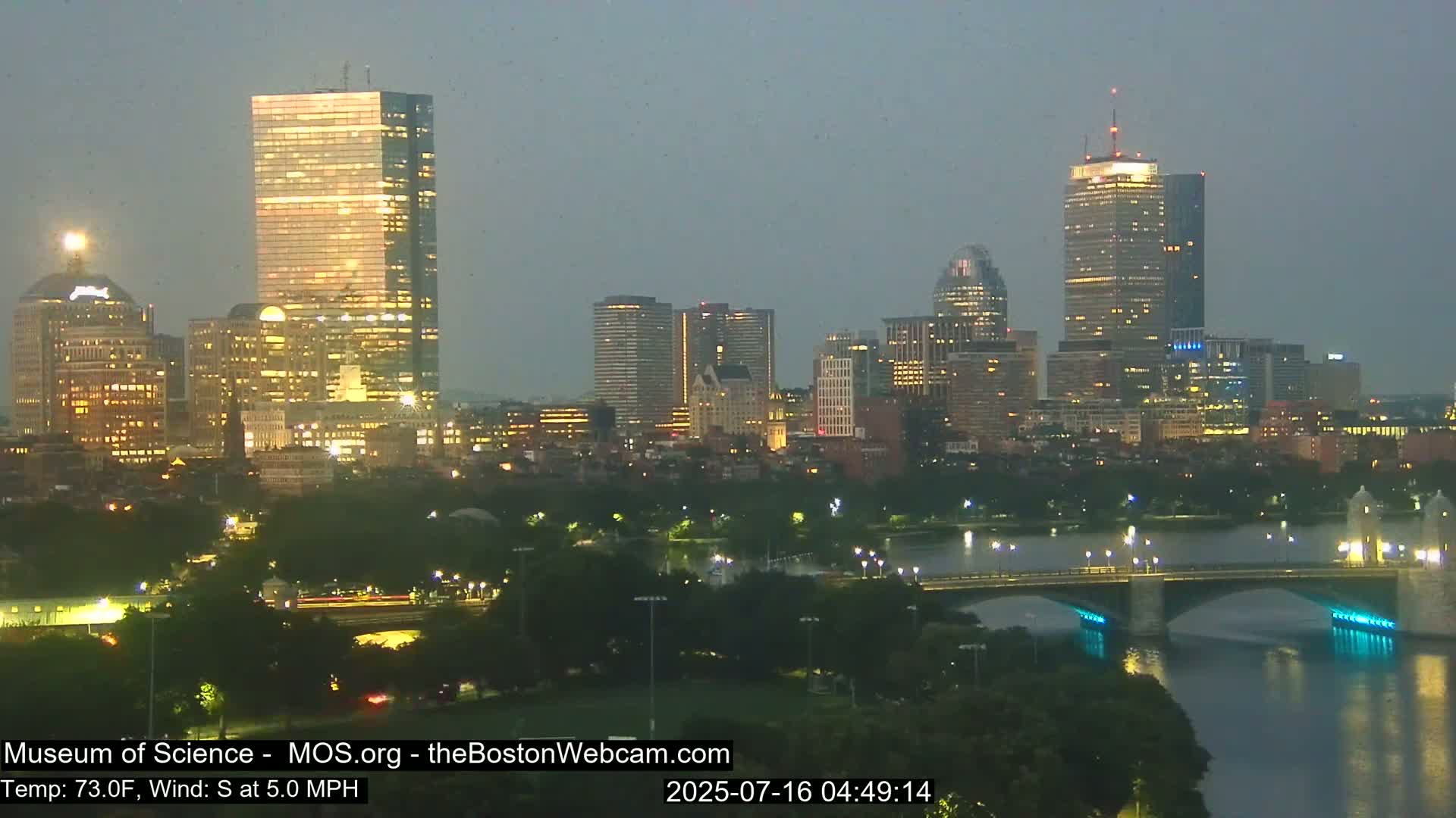 Charles River & Boston City View Live Cam - Boston, Massachusetts, USA