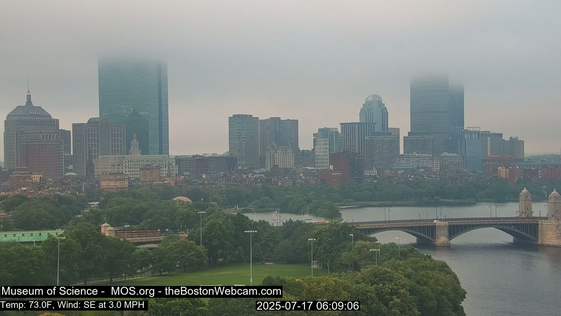 Charles River & Boston City View Live Cam - Boston, Massachusetts, USA
