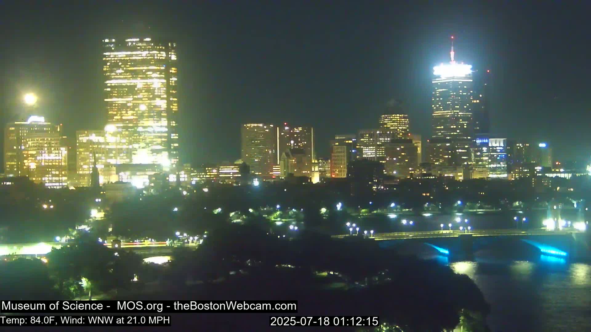 Charles River & Boston City View Live Cam - Boston, Massachusetts, USA