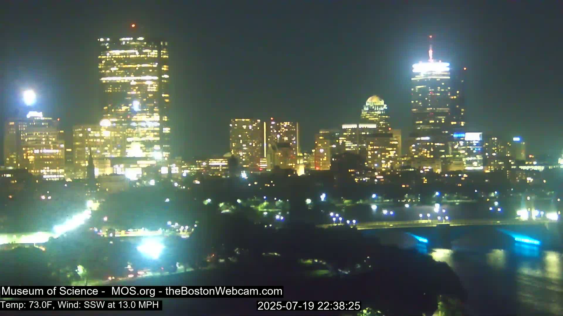 Charles River & Boston City View Live Cam - Boston, Massachusetts, USA