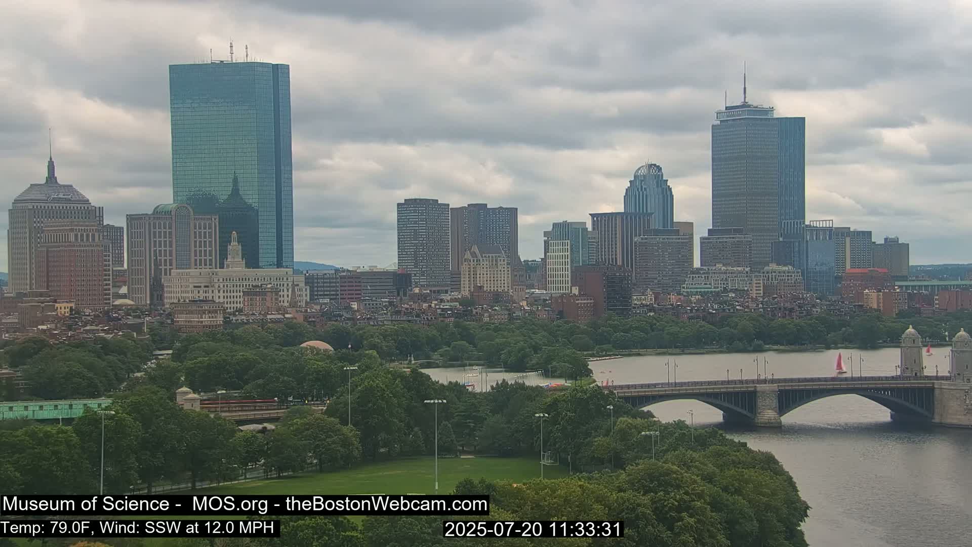 Charles River & Boston City View Live Cam - Boston, Massachusetts, USA