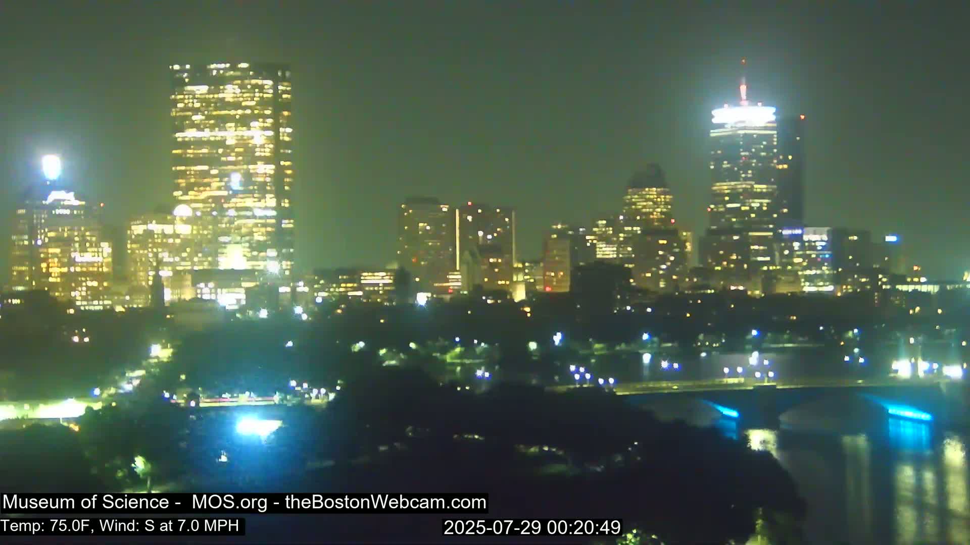 Charles River & Boston City View Live Cam - Boston, Massachusetts, USA