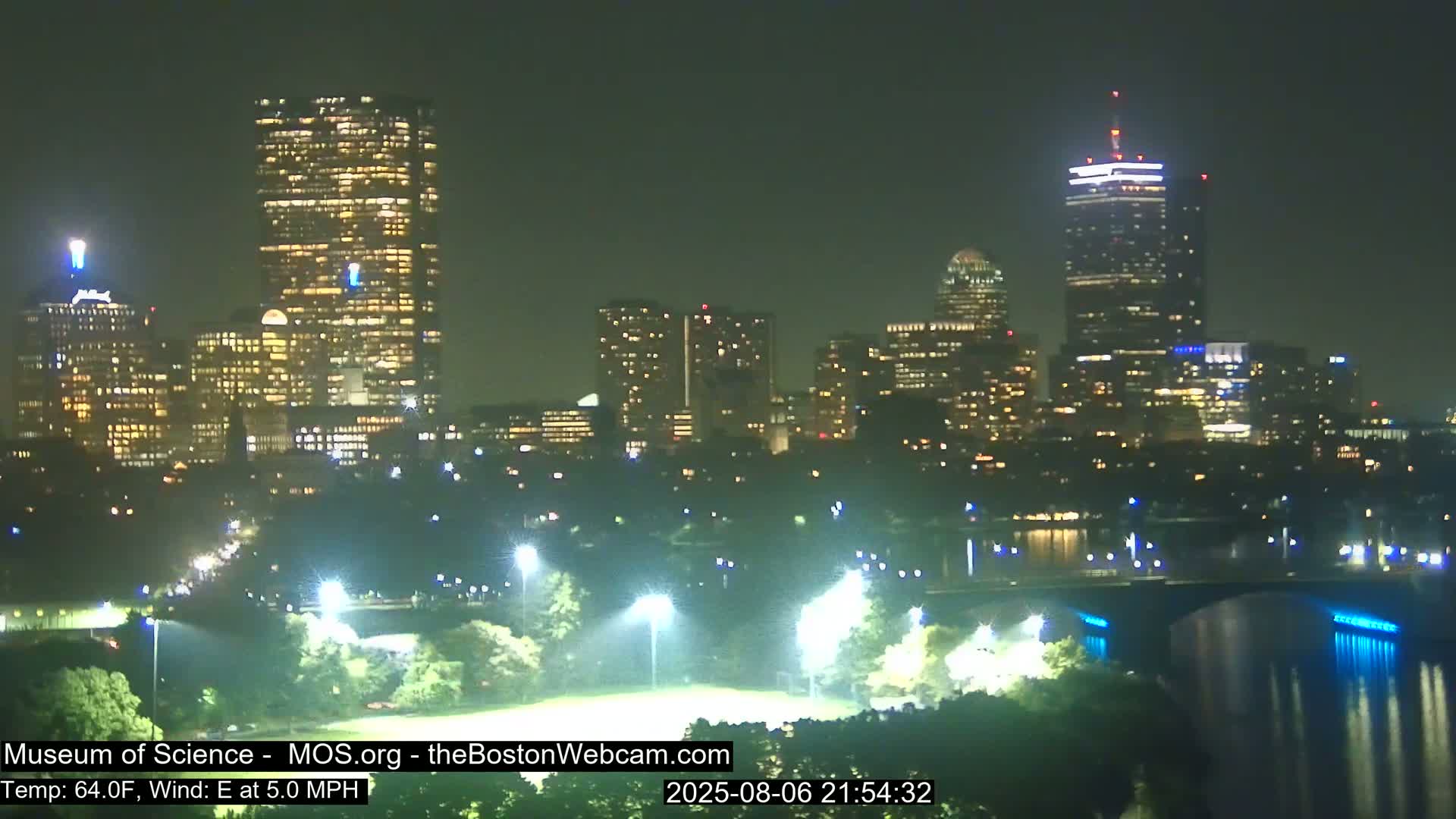 Charles River & Boston City View Live Cam - Boston, Massachusetts, USA