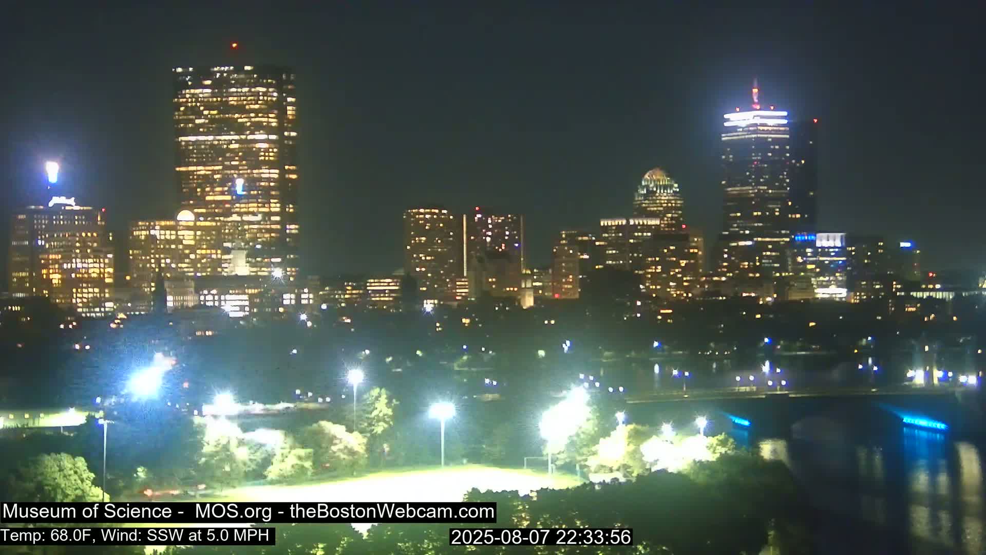 Charles River & Boston City View Live Cam - Boston, Massachusetts, USA