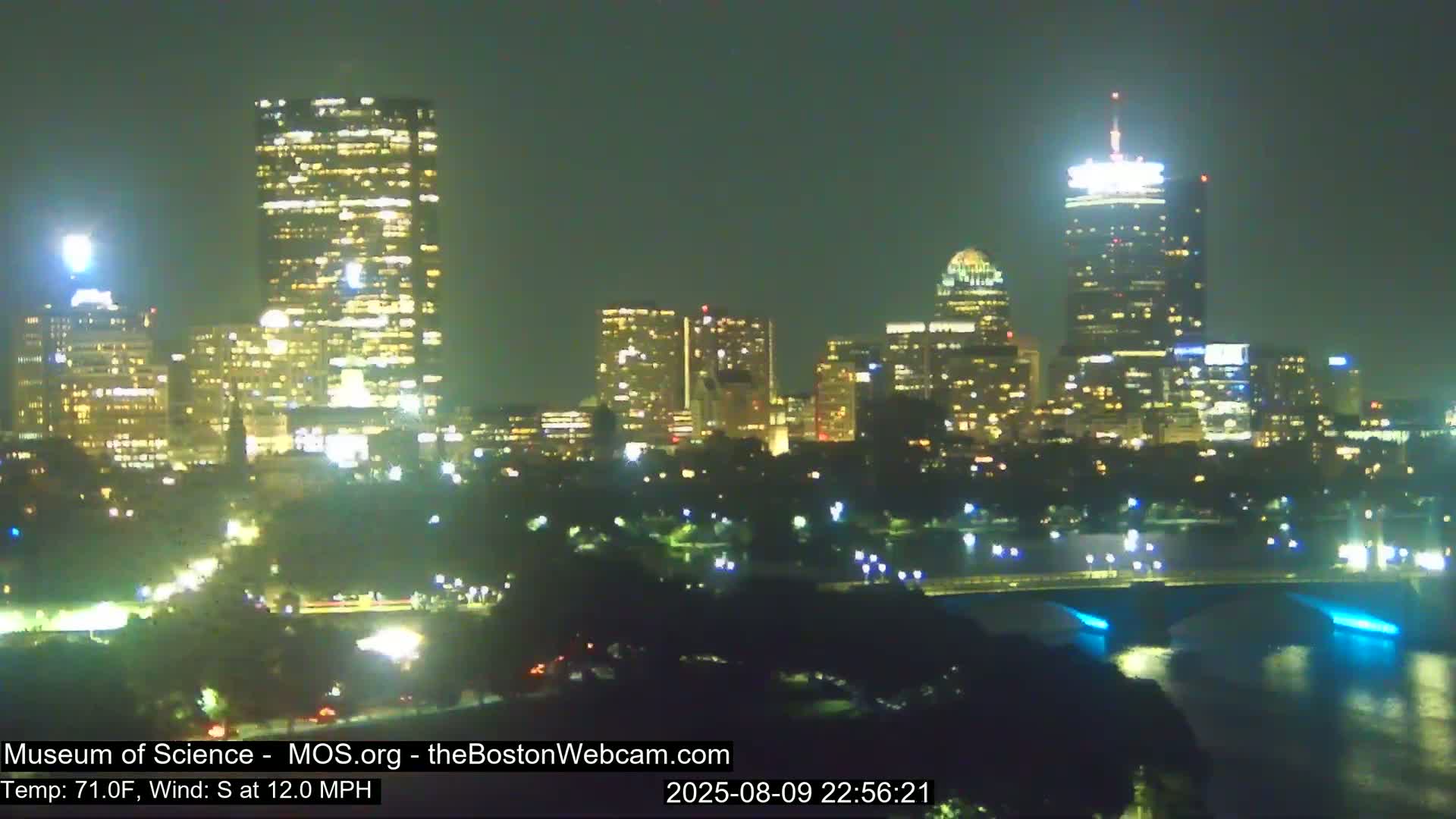 Charles River & Boston City View Live Cam - Boston, Massachusetts, USA
