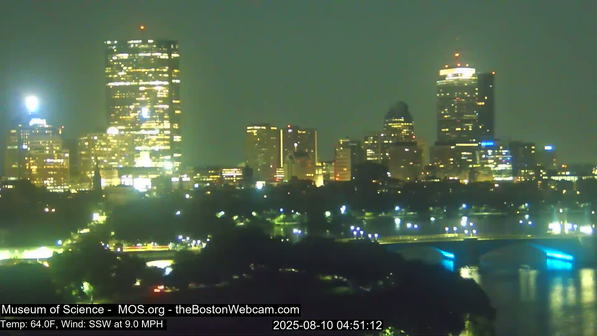 Charles River & Boston City View Live Cam - Boston, Massachusetts, USA