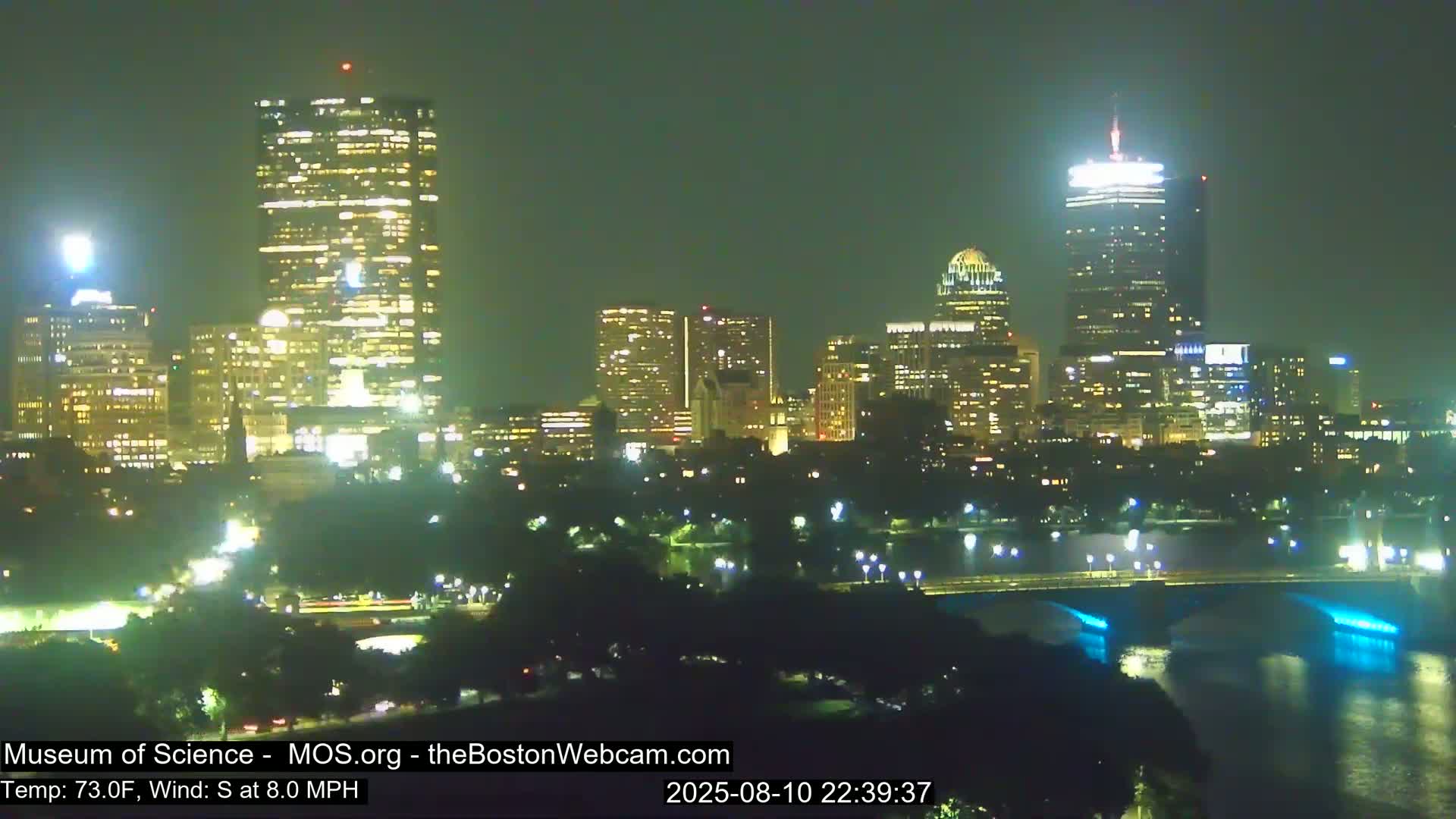 Charles River & Boston City View Live Cam - Boston, Massachusetts, USA